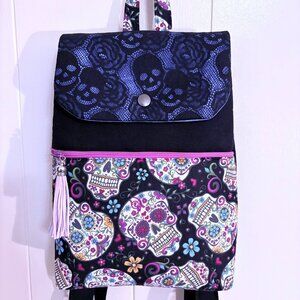 Women's Backpack, Sugar Skulls, Zippered Compartment, Roomy
